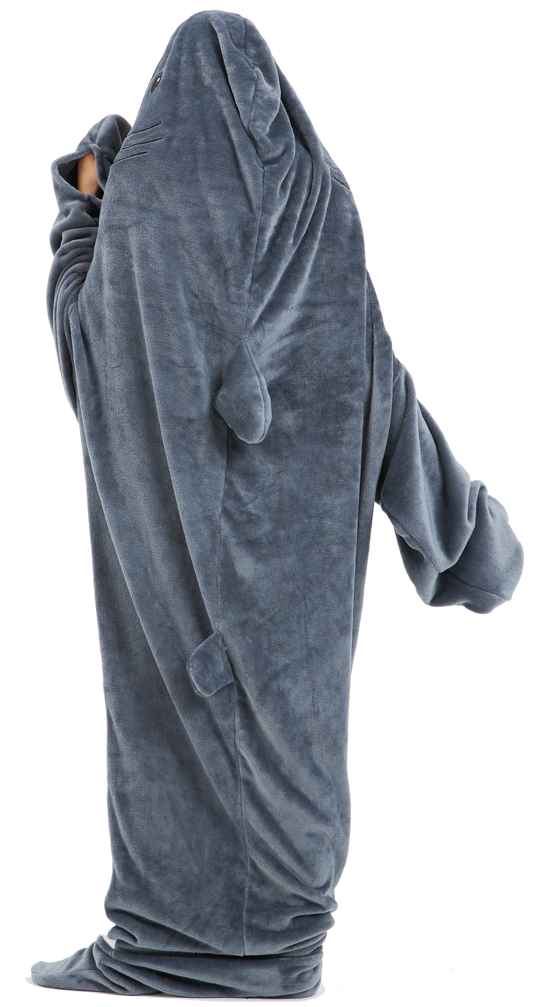Oversized Shark Animal Wearable Blanket Hoodie Soft Fleece Hooded Blanket with Sleeves Warm Winter Loungewear by OLIVIA ROCCO SHARK Hooded Blanket