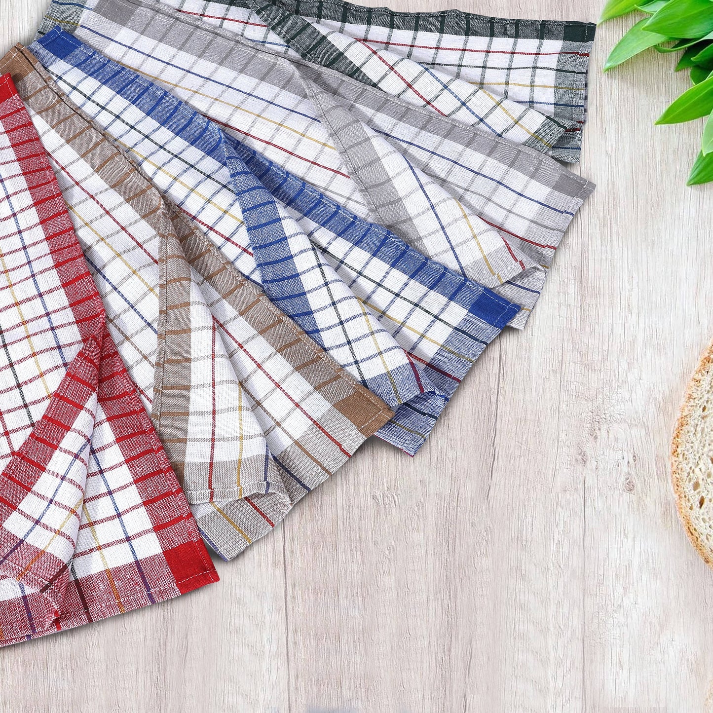 Pack of 10 Wonderdry Tea Towels Kitchen 100% Cotton Super Absorbent Quick Drying Dish Bar Cloth Set  by Olivia Rocco 10 Pack Tea Towel