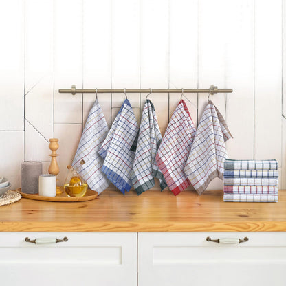 Pack of 10 Wonderdry Tea Towels Kitchen 100% Cotton Super Absorbent Quick Drying Dish Bar Cloth Set  by Olivia Rocco 10 Pack Tea Towel