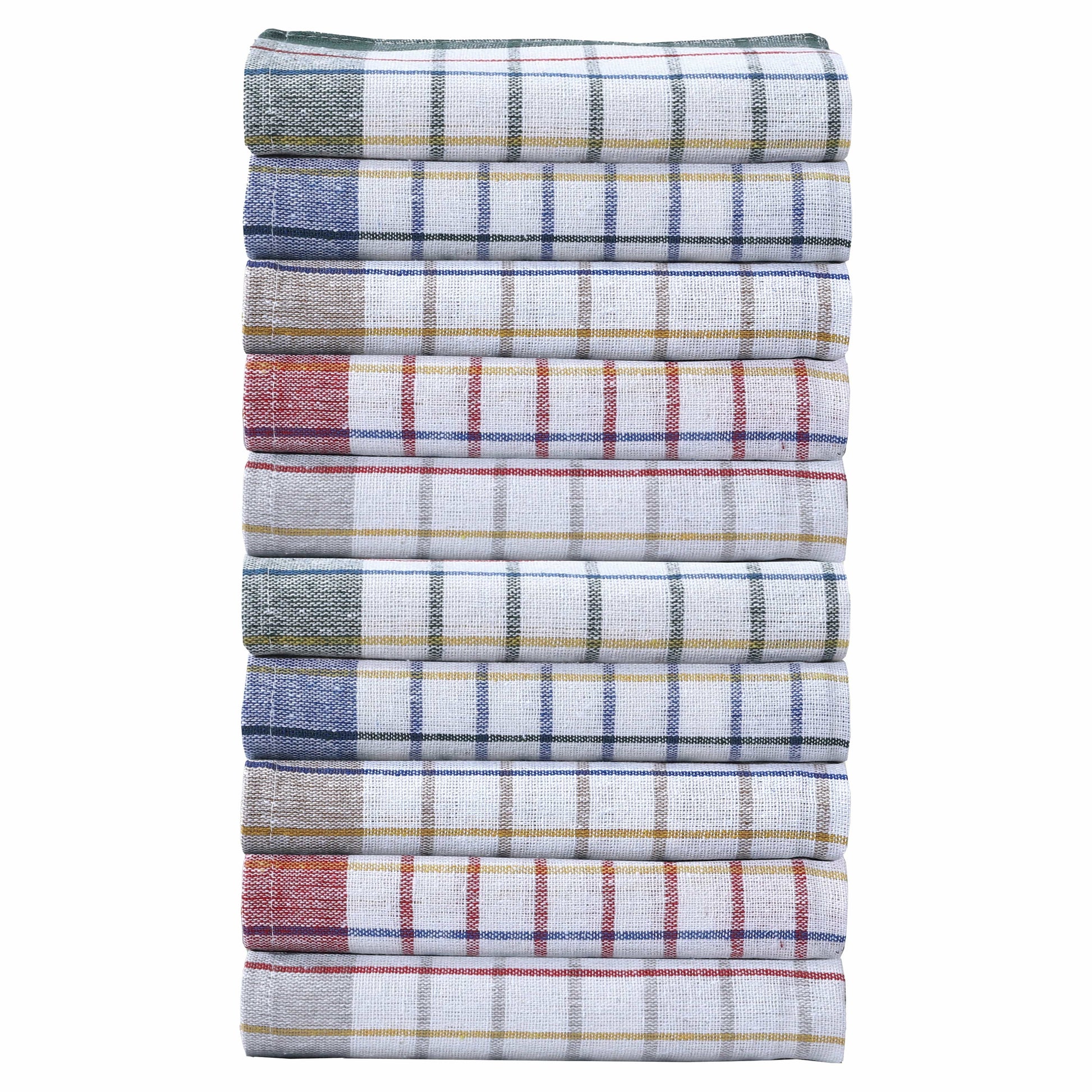 Pack of 10 Wonderdry Tea Towels Kitchen 100% Cotton Super Absorbent Quick Drying Dish Bar Cloth Set  by Olivia Rocco 10 Pack Tea Towel