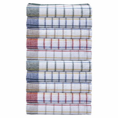Pack of 10 Wonderdry Tea Towels Kitchen 100% Cotton Super Absorbent Quick Drying Dish Bar Cloth Set  by Olivia Rocco 10 Pack Tea Towel