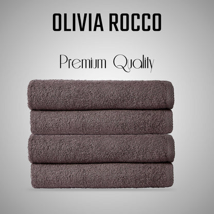 Pack of 4 Large Quick-Drying Lightweight Easycare Indus Valley Cotton Bath Sheets 80x140 cm for Home Travel Gym Holidays Multiple Colours by OLIVIA ROCCO (Copy) OLIVIA ROCCO Towels