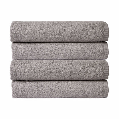 Pack of 4 Large Quick-Drying Lightweight Easycare Indus Valley Cotton Bath Sheets 80x140 cm for Home Travel Gym Holidays Multiple Colours by OLIVIA ROCCO (Copy) SILVER OLIVIA ROCCO Towels