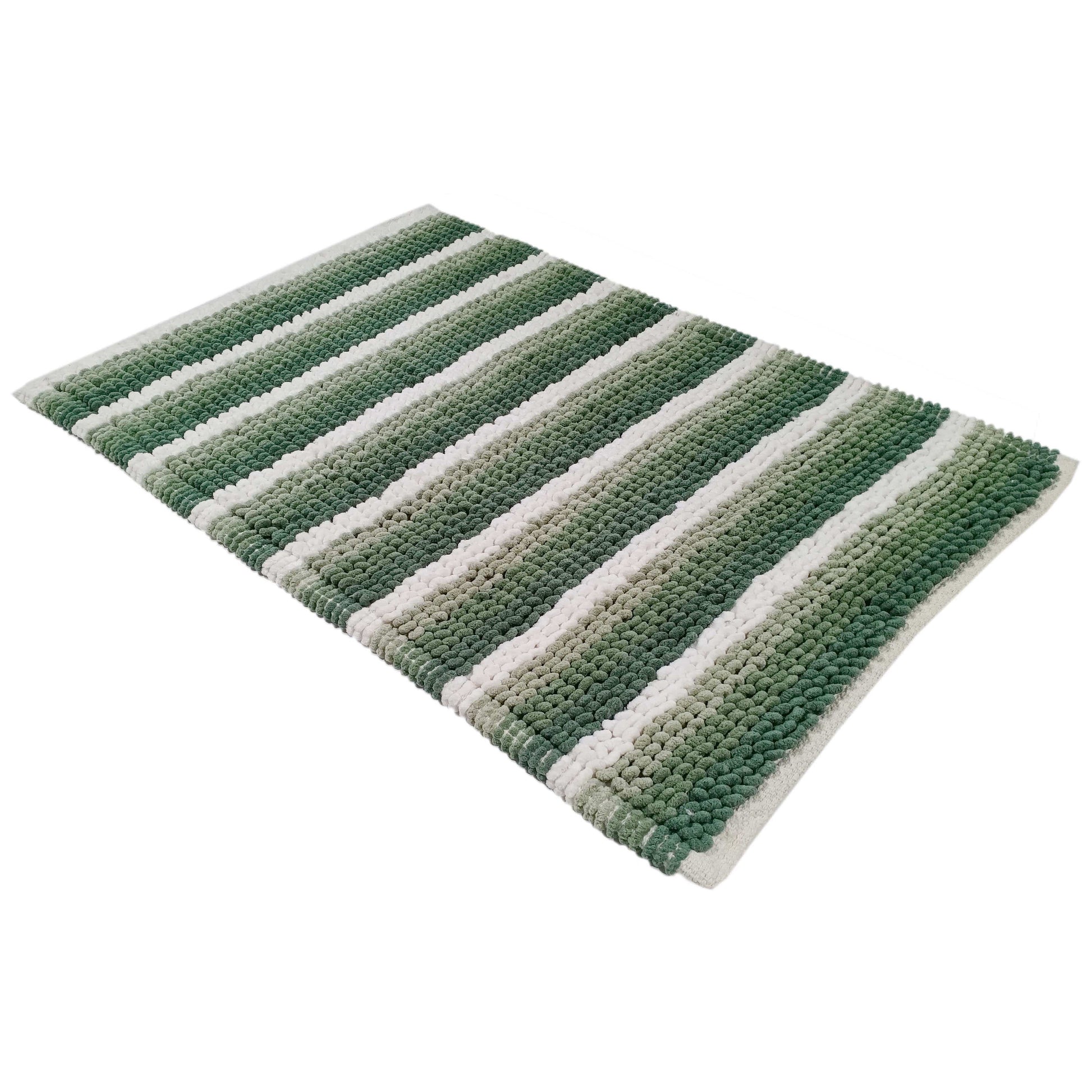 Padstow Stripe Bathmat, Super Soft & Absorbent Bath Mats SAGE GREEN OLIVIA ROCCO Bath Mat
