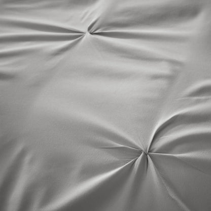 Pintuck Grey Cotton Rich Duvet Cover Set with Pillowcases Soft Breathable Easy Care Bedding Set Quilt Cover by OLIVIA ROCCO Duvet Cover