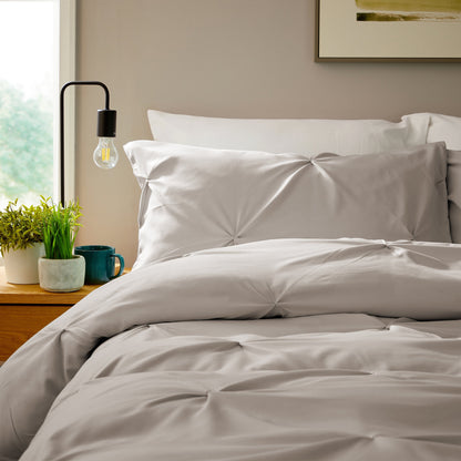 Pintuck Natural Cotton Rich Duvet Cover Set with Pillowcases Soft Breathable Easy Care Bedding Set Quilt Cover by OLIVIA ROCCO Duvet Cover