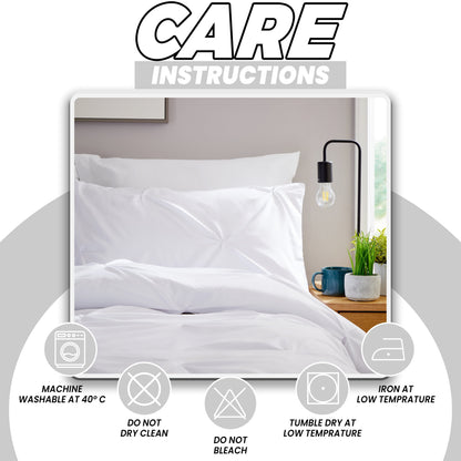 Pintuck White Cotton Rich Duvet Cover Set with Pillowcases Soft Breathable Easy Care Bedding Set Quilt Cover by OLIVIA ROCCO Duvet Cover