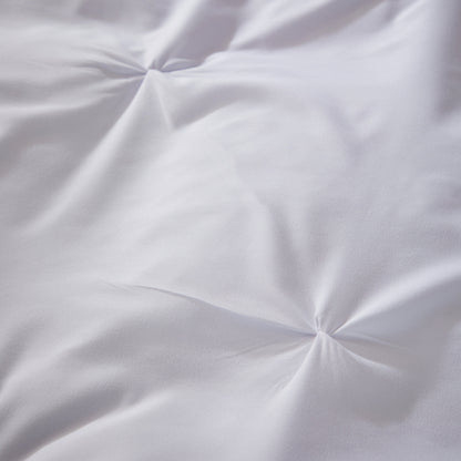 Pintuck White Cotton Rich Duvet Cover Set with Pillowcases Soft Breathable Easy Care Bedding Set Quilt Cover by OLIVIA ROCCO Duvet Cover