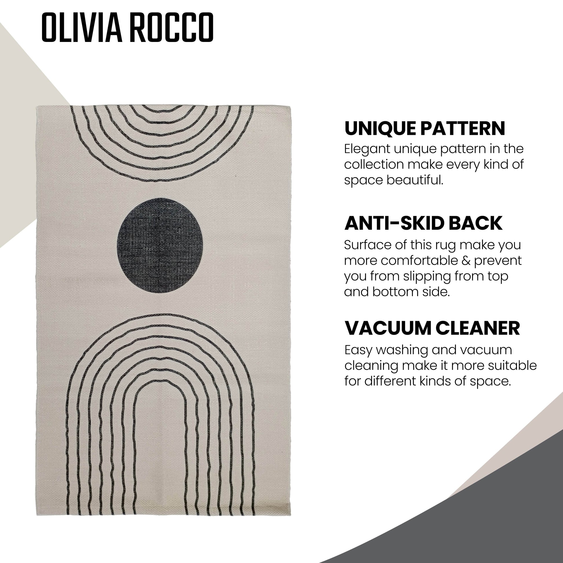 Printed Rug Tuscany Design Modern Non-Slip Soft Durable Floor Rug for Living Room Bedroom Office by OLIVIA ROCCO Rugs
