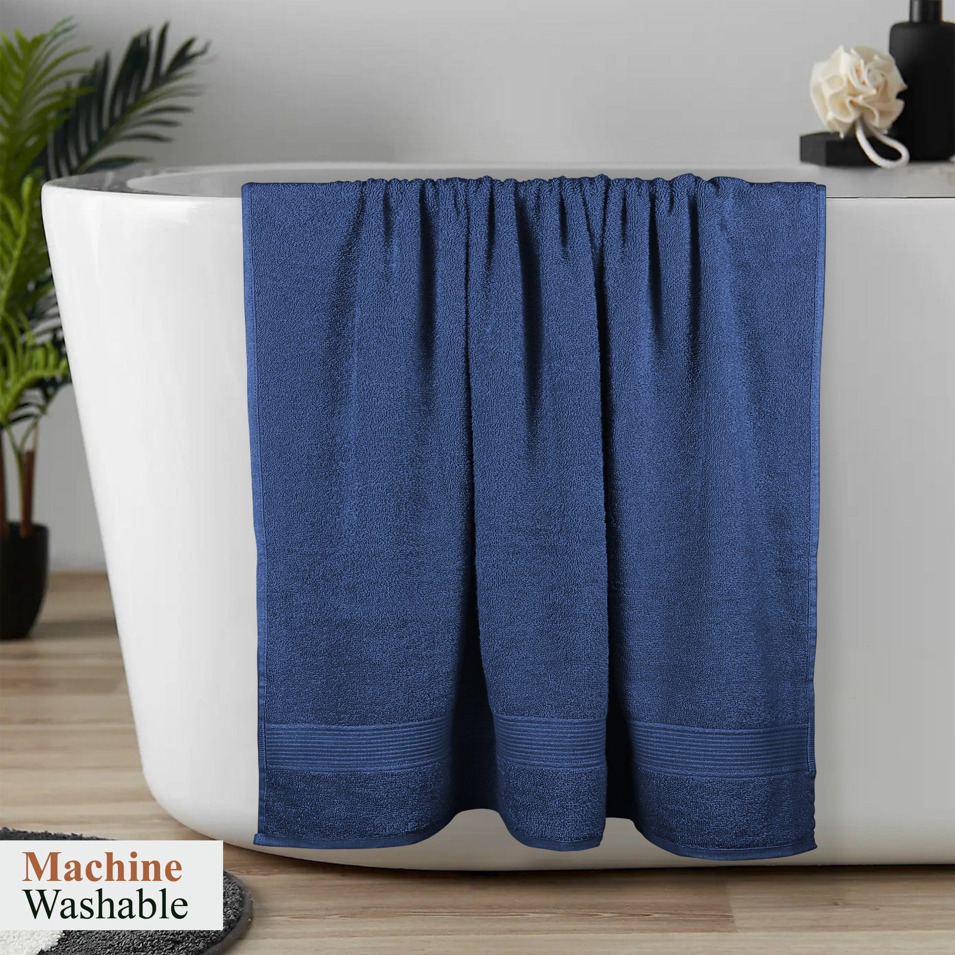 Rhodes Towel Royal Blue 100% Cotton Hotel Quality Soft Super Absorbent Hand Bath Towels, Sheets & Face Cloths by Olivia Rocco OLIVIA ROCCO Towels