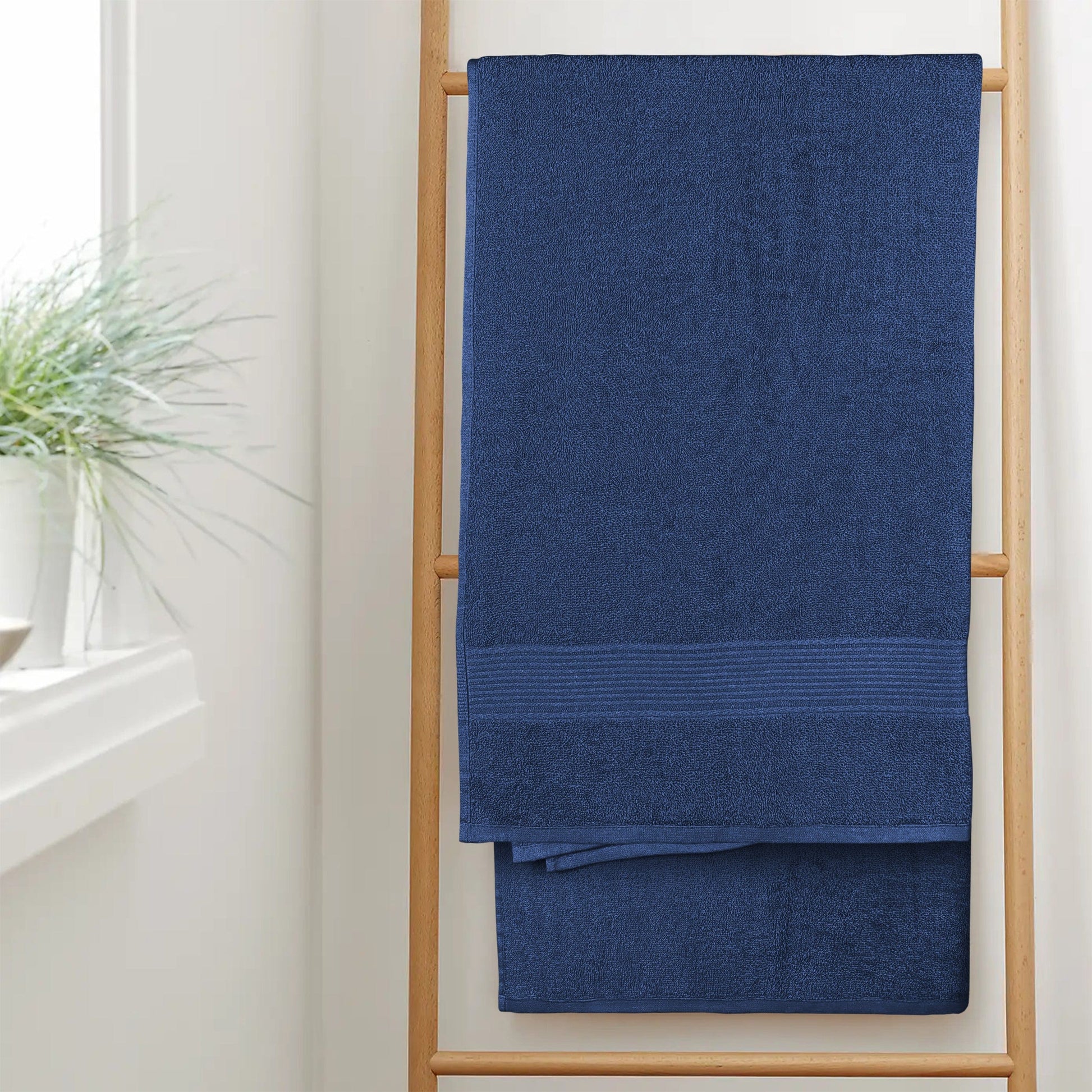 Rhodes Towel Royal Blue 100% Cotton Hotel Quality Soft Super Absorbent Hand Bath Towels, Sheets & Face Cloths by Olivia Rocco OLIVIA ROCCO Towels