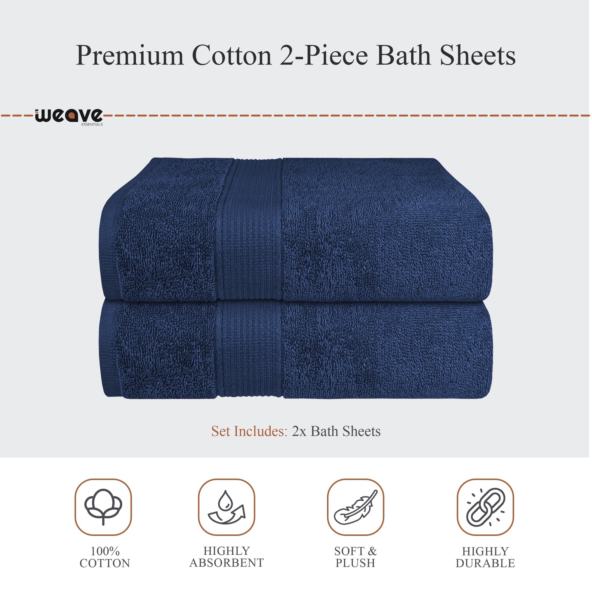 Rhodes Towel Royal Blue 100% Cotton Hotel Quality Soft Super Absorbent Hand Bath Towels, Sheets & Face Cloths by Olivia Rocco OLIVIA ROCCO Towels