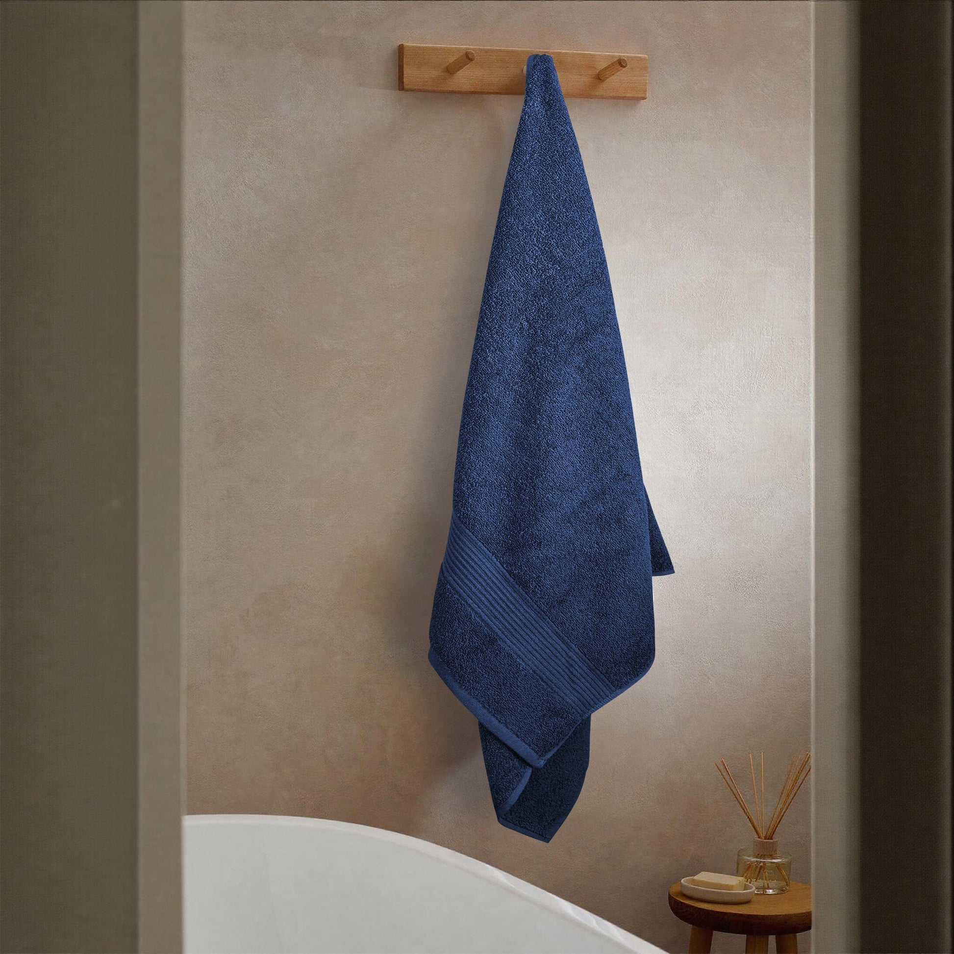 Rhodes Towel Royal Blue 100% Cotton Hotel Quality Soft Super Absorbent Hand Bath Towels, Sheets & Face Cloths by Olivia Rocco OLIVIA ROCCO Towels