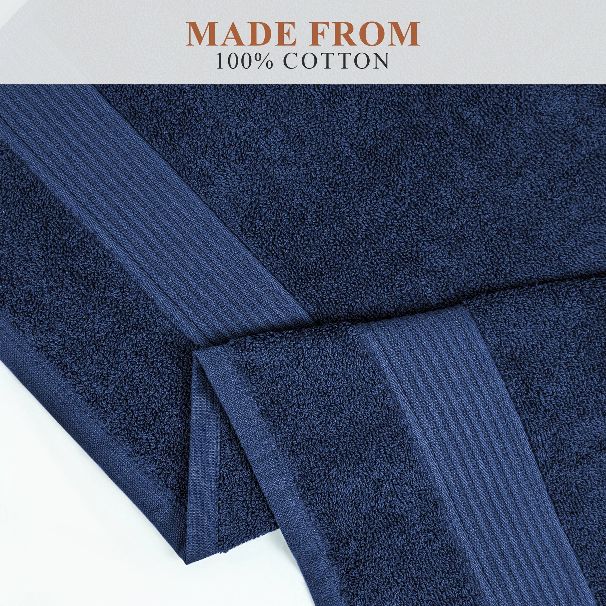 Rhodes Towel Royal Blue 100% Cotton Hotel Quality Soft Super Absorbent Hand Bath Towels, Sheets & Face Cloths by Olivia Rocco OLIVIA ROCCO Towels