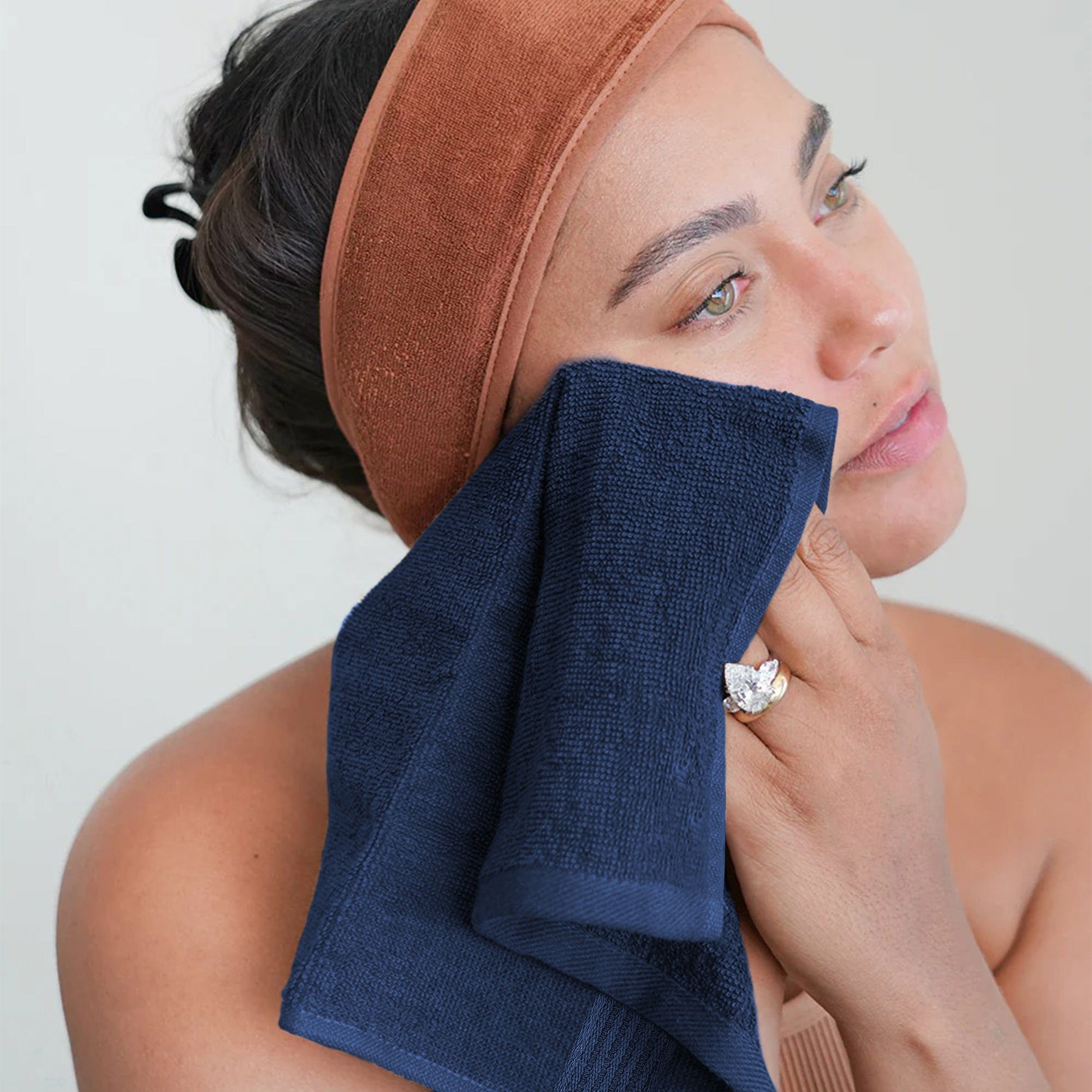 Rhodes Towel Royal Blue 100% Cotton Hotel Quality Soft Super Absorbent Hand Bath Towels, Sheets & Face Cloths by Olivia Rocco OLIVIA ROCCO Towels