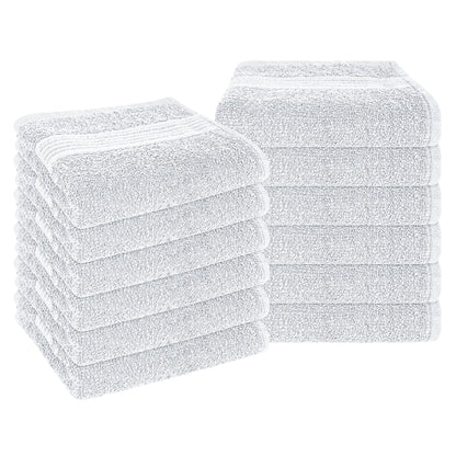 Rhodes Towel White 100% Cotton Hotel Quality Soft Super Absorbent Hand Bath Towels, Sheets & Face Cloths by Olivia Rocco 12 Pack Face cloths / White OLIVIA ROCCO Towels
