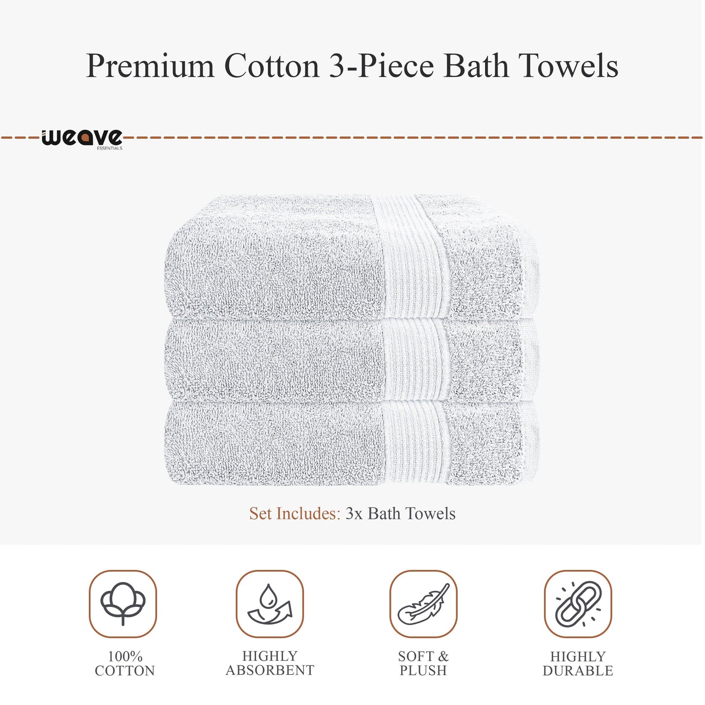 Rhodes Towel White 100% Cotton Hotel Quality Soft Super Absorbent Hand Bath Towels, Sheets & Face Cloths by Olivia Rocco OLIVIA ROCCO Towels