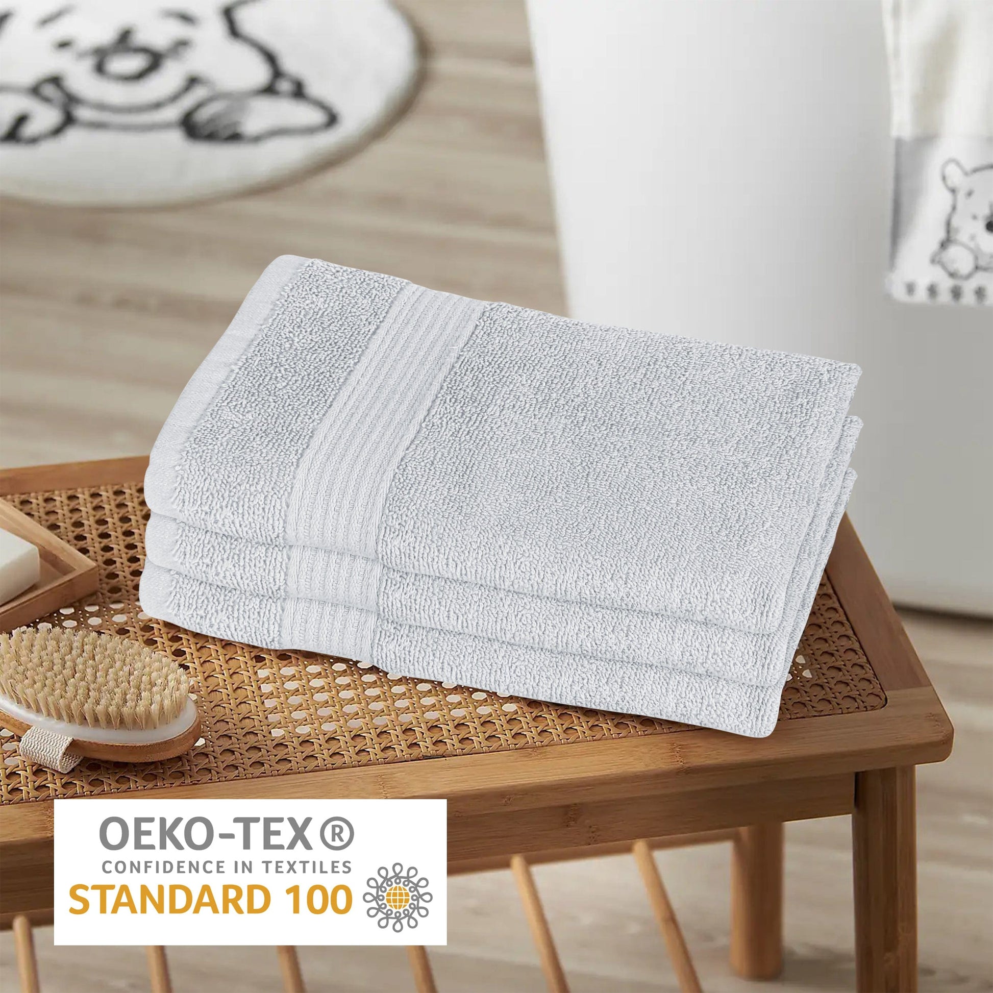 Rhodes Towel White 100% Cotton Hotel Quality Soft Super Absorbent Hand Bath Towels, Sheets & Face Cloths by Olivia Rocco OLIVIA ROCCO Towels