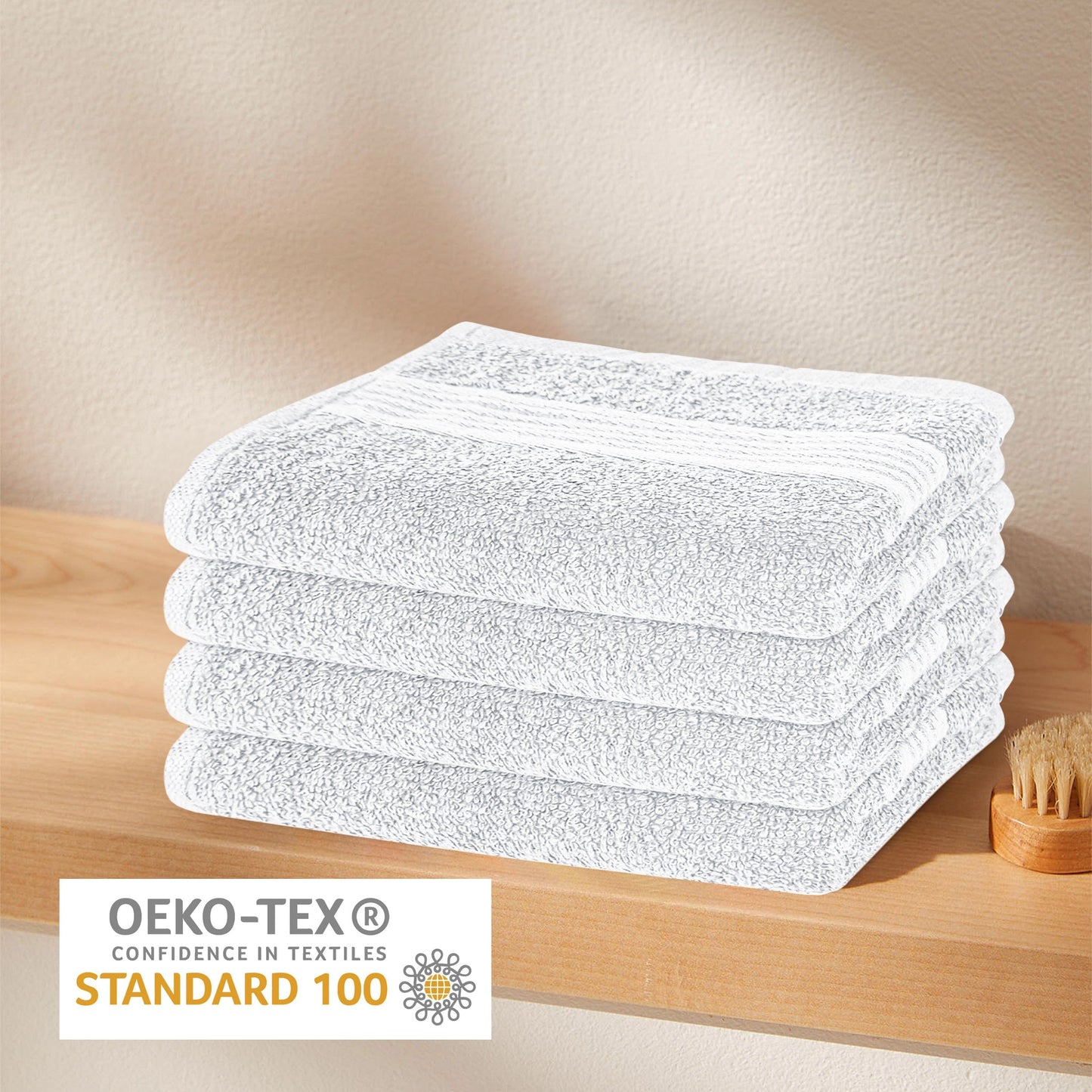 Rhodes Towel White 100% Cotton Hotel Quality Soft Super Absorbent Hand Bath Towels, Sheets & Face Cloths by Olivia Rocco OLIVIA ROCCO Towels