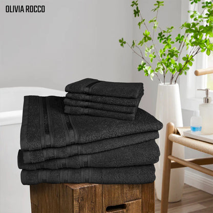 Ritz Viscose Stripe Super Soft Cotton Luxury Absorbent Towels, Jumbo Bath Sheet Packs & Towel Bale Sets Available by OLIVIA ROCCO Towels