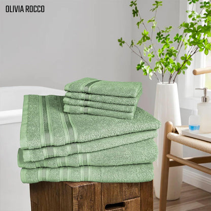 Ritz Viscose Stripe Super Soft Cotton Luxury Absorbent Towels, Jumbo Bath Sheet Packs & Towel Bale Sets Available by OLIVIA ROCCO Towels