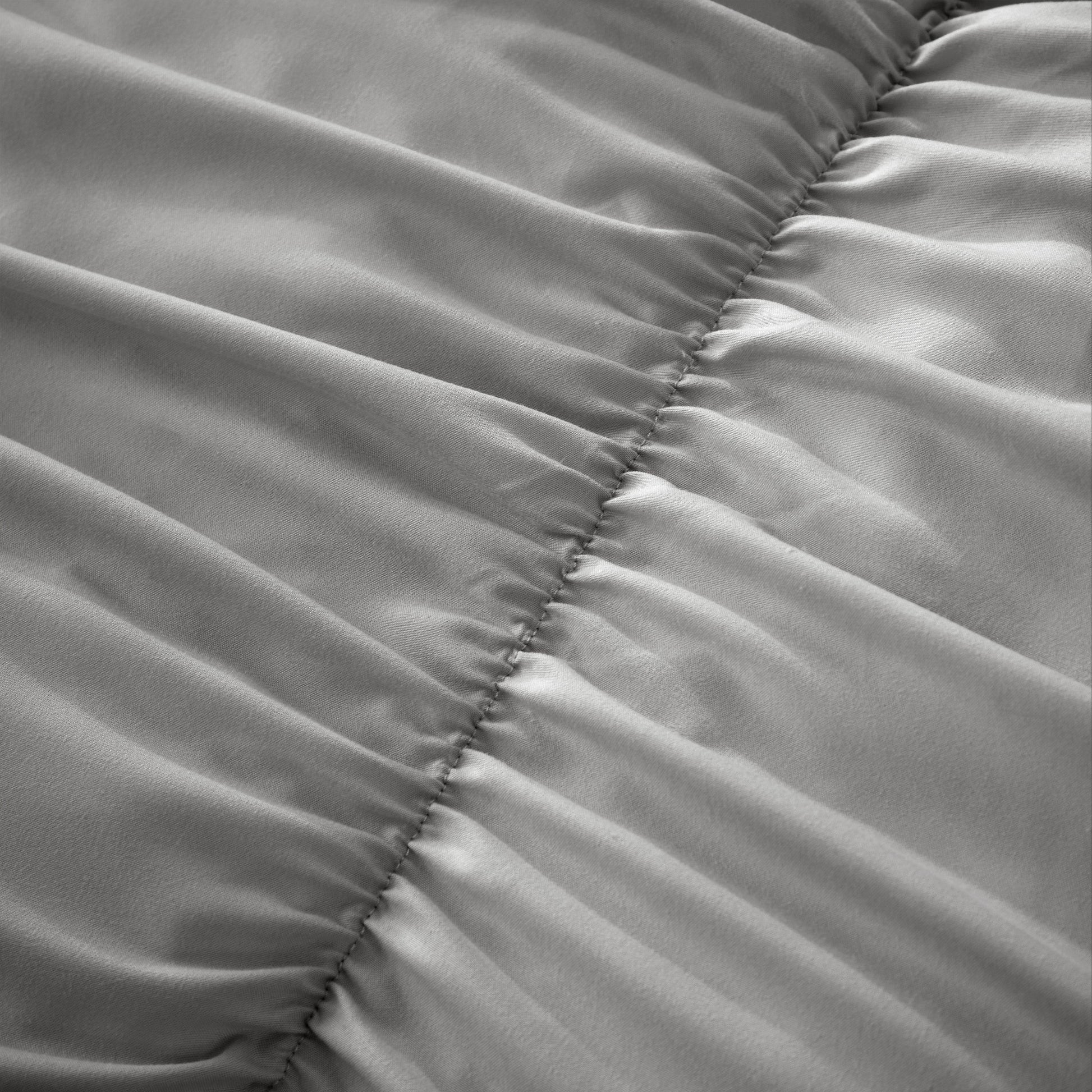 Ruched Grey Cotton Rich Duvet Cover Set with Pillowcases Ruffle Bedding Super Soft Easy Care Quilt Bed Linen by OLIVIA ROCCO Duvet Cover