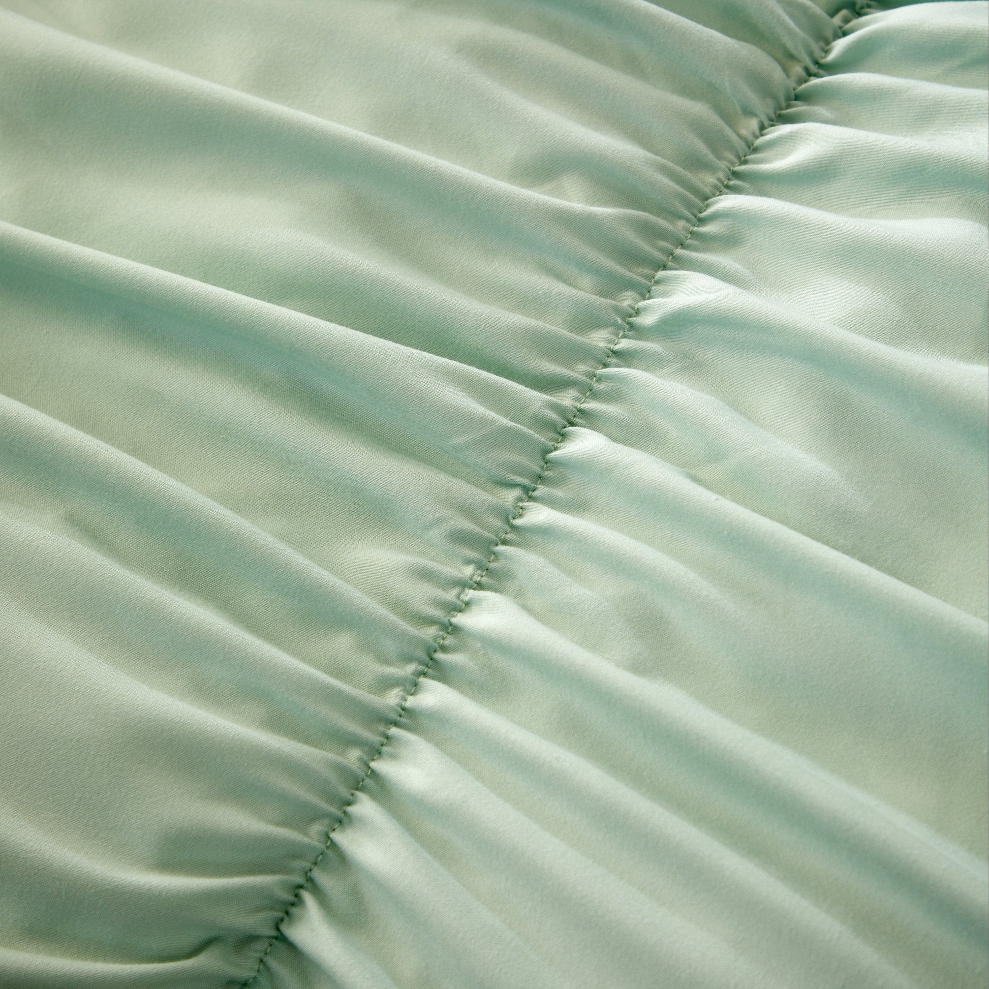 Ruched Sage Green Cotton Rich Duvet Cover Set with Pillowcases Ruffle Bedding Super Soft Easy Care Quilt Bed Linen by OLIVIA ROCCO Duvet Cover