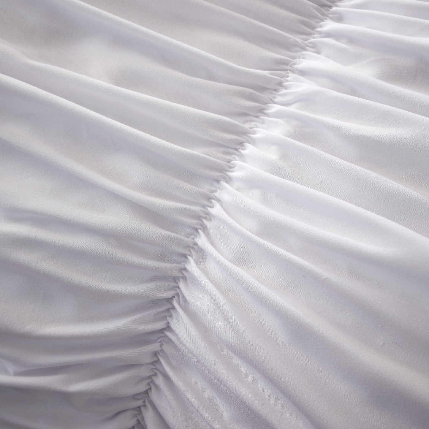 Ruched White Cotton Rich Duvet Cover Set with Pillowcases Ruffle Bedding Super Soft Easy Care Quilt Bed Linen by OLIVIA ROCCO Duvet Cover