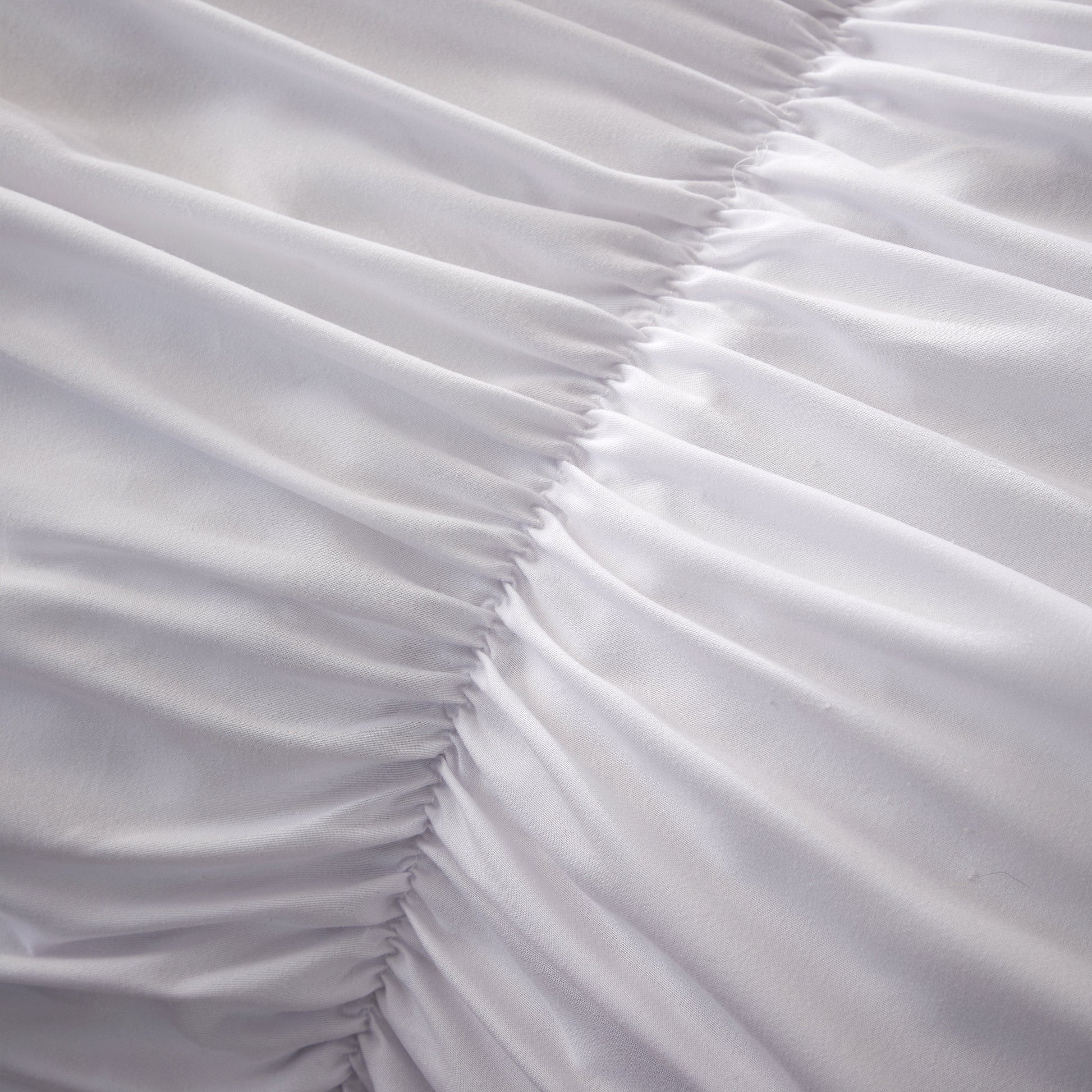 Ruched White Cotton Rich Duvet Cover Set with Pillowcases Ruffle Bedding Super Soft Easy Care Quilt Bed Linen by OLIVIA ROCCO Duvet Cover