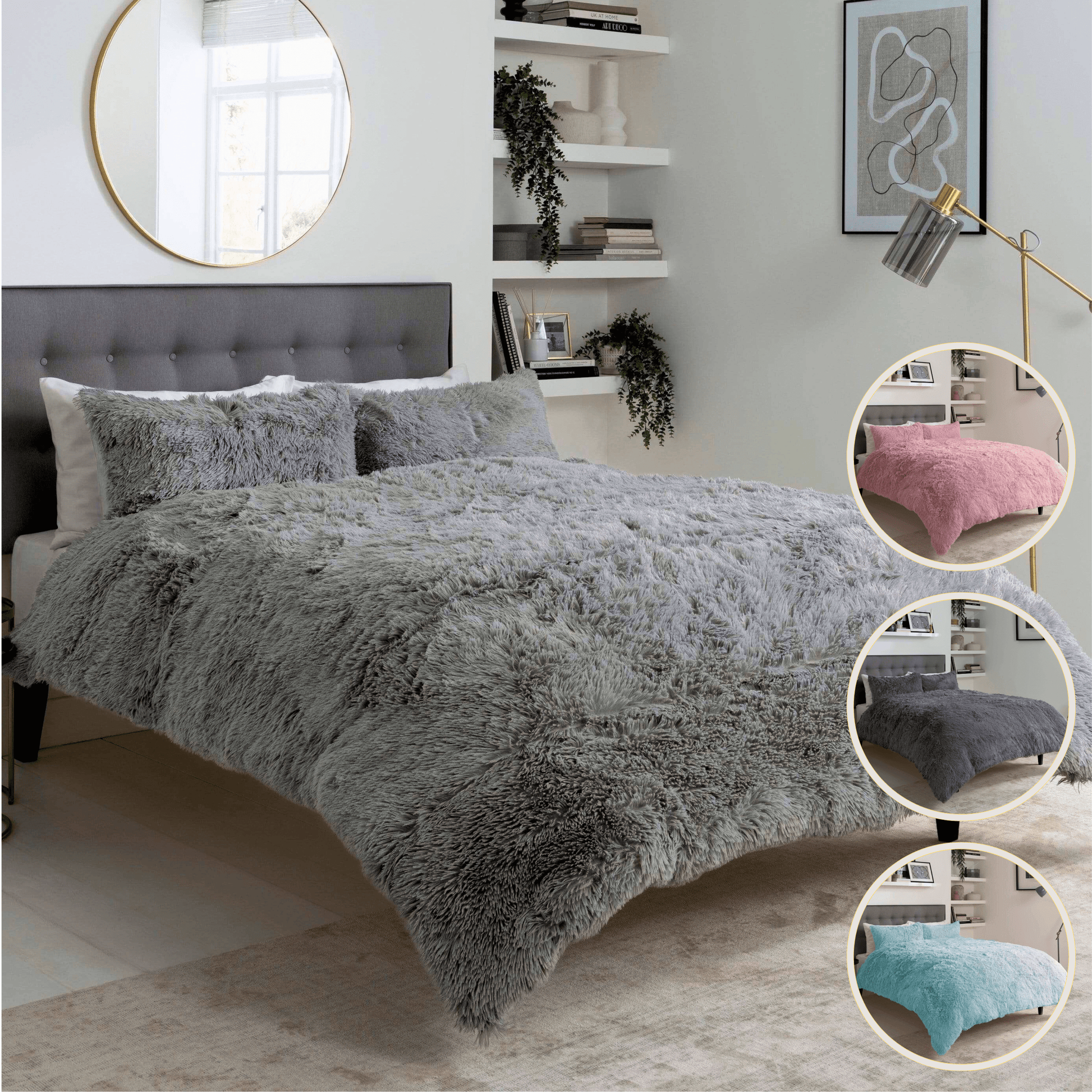 Snuggle & Cuddle Faux Fur Duvet Set for Winter Comfort Extra Soft Long Pile Bedding Available in Multiple Sizes and Elegant Colours by OLIVIA ROCCO Duvet Cover
