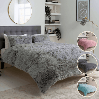 Snuggle & Cuddle Faux Fur Duvet Set for Winter Comfort Extra Soft Long Pile Bedding Available in Multiple Sizes and Elegant Colours by OLIVIA ROCCO Duvet Cover