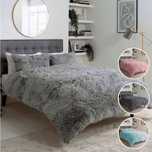 Snuggle & Cuddle Faux Fur Duvet Set for Winter Comfort Extra Soft Long Pile Bedding Available in Multiple Sizes and Elegant Colours by OLIVIA ROCCO Duvet Cover