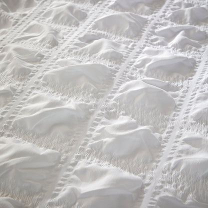 Soho White Cotton Rich Duvet Cover Set with Pillowcases Quilted Super Soft Easy Care Bedding Bed Linen Set by OLIVIA ROCCO Duvet Cover