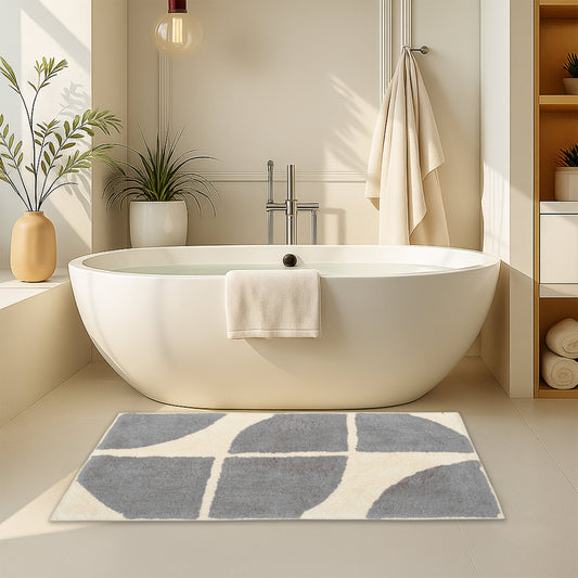 Stockholm Bath Mat Non Slip Backing Super Soft Water Absorbent Cotton Blend Mats Quick-Drying Bathroom Toilet Floor Rug by OLIVIA ROCCO Bath Mat