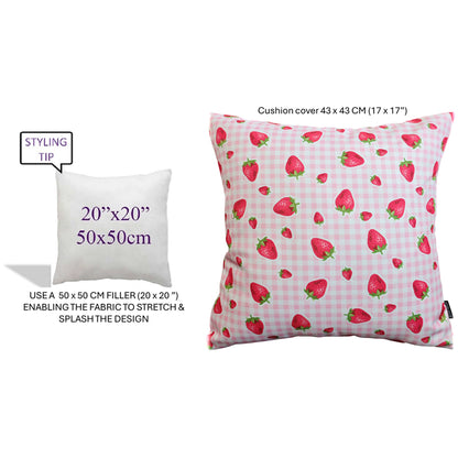 Strawberry Waterproof Cushion Covers 43 x 43 cm Reversible Breathable Decorative Cover for Indoor & Outdoor Use Patio Garden Sofa Bed Chair by OLIVIA ROCCO STRAWBERRY / 43 x 43 cm Cushions