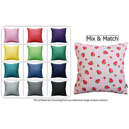 Strawberry Waterproof Cushion Covers 43 x 43 cm Reversible Breathable Decorative Cover for Indoor & Outdoor Use Patio Garden Sofa Bed Chair by OLIVIA ROCCO STRAWBERRY / 43 x 43 cm Cushions