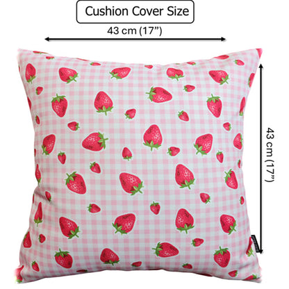 Strawberry Waterproof Cushion Covers 43 x 43 cm Reversible Breathable Decorative Cover for Indoor & Outdoor Use Patio Garden Sofa Bed Chair by OLIVIA ROCCO STRAWBERRY / 43 x 43 cm Cushions