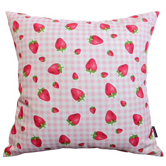 Strawberry Waterproof Cushion Covers 43 x 43 cm Reversible Breathable Decorative Cover for Indoor & Outdoor Use Patio Garden Sofa Bed Chair by OLIVIA ROCCO STRAWBERRY / 43 x 43 cm Cushions