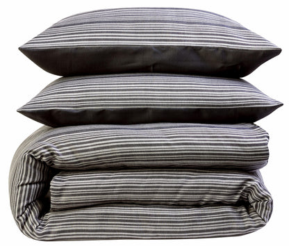 Stripe Jacquard Reversible Cotton Blend Duvet Cover Set with Pillowcases Luxurious Eco-Friendly Bedding for Master and Guest Bedrooms Multiple Sizes and Colours by OLIVIA ROCCO Duvet Cover