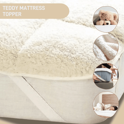 Supreme Comfort Extra Deep Dual-Sided Fluffy Teddy Mattress Topper for Warmth and Cooling OEKO-TEX Certified Fits Single Double King Super King by OLIVIA ROCCO Mattress Topper