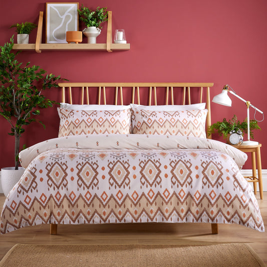 Taxila Duvet Cover Set Easy Care Quilt Covers with Pillowcases Super Soft Reversible Bedding Bed Linen Sets for Bedroom Décor by Olivia Rocco Single / Natural OLIVIA ROCCO Duvet Cover