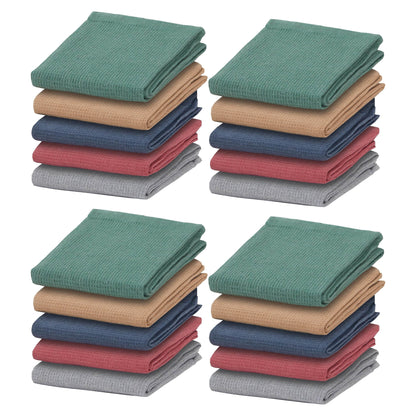 Tea Towel Pack of 20 Waffle Kitchen Tea Towels Cotton Absorbent Long Lasting Catering Bar Dish Towel, Assorted by Olivia Rocco Assorted Tea Towel