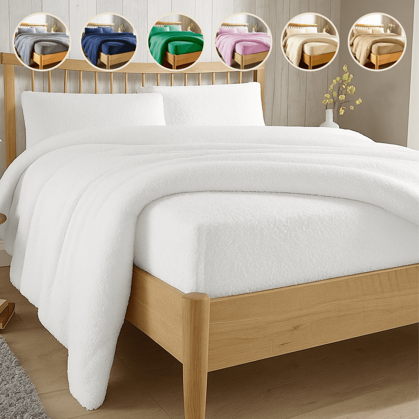 Teddy Fleece Extra Deep Fitted Sheet Plush Super Soft Warm Bedding for Winter Snug Fit Elastic Edges Multiple Sizes Stylish Colours Fluffy Bedding by OLIVIA ROCCO Fitted Sheet