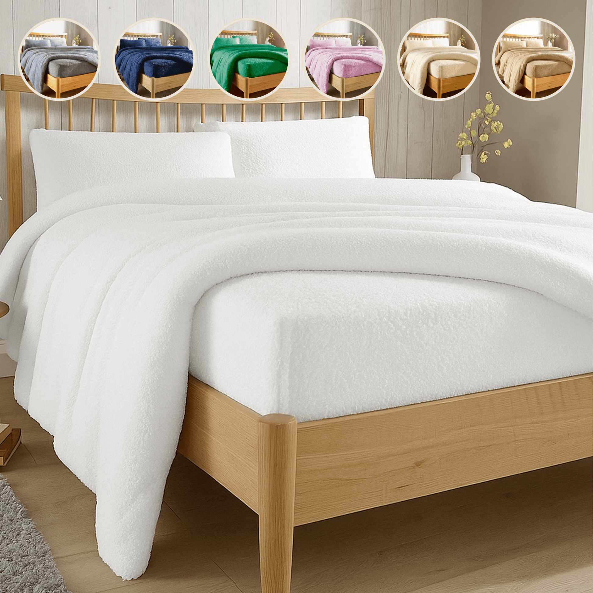 Teddy Fleece Extra Deep Fitted Sheet Plush Super Soft Warm Bedding for Winter Snug Fit Elastic Edges Multiple Sizes Stylish Colours Fluffy Bedding by OLIVIA ROCCO Fitted Sheet