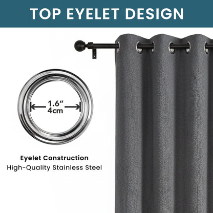 Teddy Thermal Door Curtain Eyelet Ring Top Insulated Cosy Panel for Bedroom Living Room Energy Saving by Olivia Rocco Grey Curtain