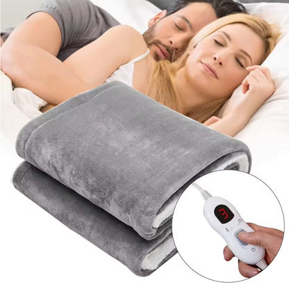 Ultra Soft Double Layer Heated Throw Blanket with Adjustable Heat Settings Even Warmth Grey by OLIVIA ROCCO GREY OLIVIA ROCCO Blanket