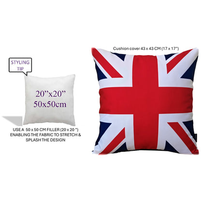 Union Jack Waterproof Cushion Covers 43 x 43 cm Reversible Breathable Decorative Cover for Indoor & Outdoor Use Patio Garden Sofa Bed Chair by OLIVIA ROCCO UNION JACK / 43 x 43 cm Cushions