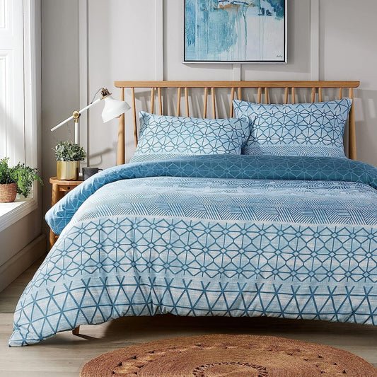 Versailles Teal Elegant Printed Duvet Cover Set Reversible Quilted Bedding with Pillowcases Breathable Polyester Blend for King Double Single Sizes by OLIVIA ROCCO SINGLE Duvet Cover
