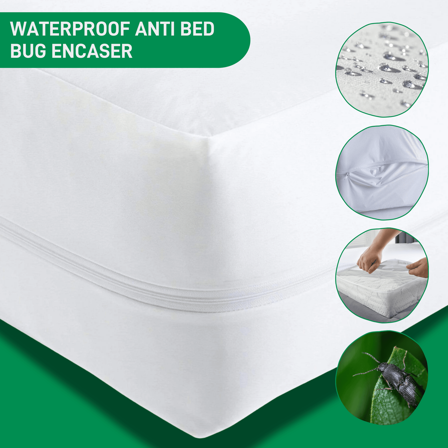 Waterproof Anti Bed Bug Mattress Protector Extra Deep Hypoallergenic Dust Mite Barrier Zipper Encaser by OLIVIA ROCCO Mattress Protector