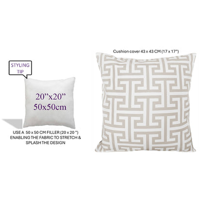 Waterproof Breathable Milano Natural Hollowfibre Filled Cushions 43x43cm for Outdoor Garden Bench Sofa or Indoor Use by Olivia Rocco 43x43cm / Milano Natural OLIVIA ROCCO Cushions